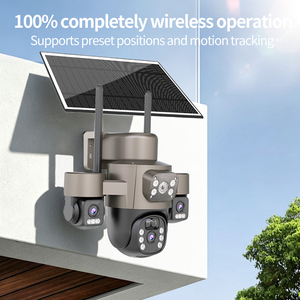 Cámara <span class=keywords><strong>Solar</strong></span> 4G con <span class=keywords><strong>3</strong></span> Lentes, Visión Nocturna a Todo Color, IP66 Impermeable, para Granja, con Control Remoto, para Obras de Construcción - Product Image 3