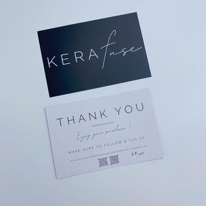 Tarjetas de Agradecimiento en Blanco y Negro con Código QR - Tarjetas de Felicitación Minimalistas Personalizadas para Seguidores de Comercio Electrónico - Product Image 2