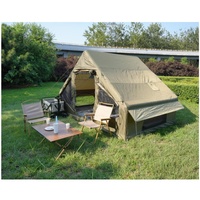 Tente de camping gonflable en tissu Oxford 300D de 6 mètres carrés avec pompe manuelle, tente de glamping imperméable, tente de camping 4 saisons, 3-5 personnes