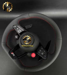 Volante de Cuero y Fibra de Carbono para <span class=keywords><strong>Audi</strong></span> <span class=keywords><strong>A1</strong></span>-A7 A3/A4/A5, Modificación y Mejora con Diseño Confortable, Estilo en Forma de D, Lujo - Product Image 2