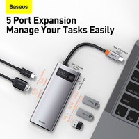 Station d'accueil et concentrateur USB-C 5-en-1 et 8-en-1 en aluminium métallique 5 Gbps