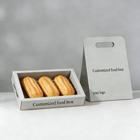 Boîte en papier recyclable de luxe personnalisée en gros avec poignée pour gâteaux, chocolats, desserts, brownies et snacks