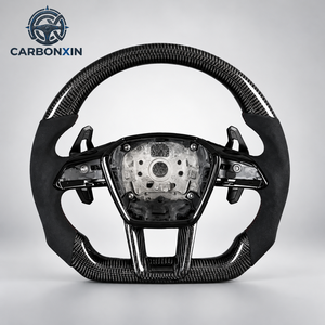 Volante de Fibra de Carbono Forjado de Fondo Plano para Audi A4 B8 B8.5 Q5 A6 C7 C7.5 2011 2012 2013 2014 2015 2016 - Product Image 3