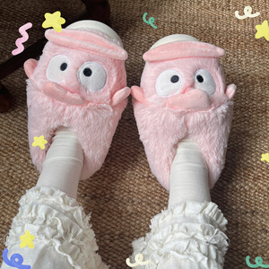 Nouveau mignon et amusant Clown poisson en peluche pantoufles chaudes pour femmes automne et hiver intérieur maison anti-dérapant coton pantoufles pour hommes - Product Image 5