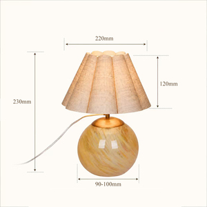 Factory Custom Crystal Ball <b>Table</b> Lamp with Pleated Fabric Shade Modern Decorative <b>Bedside</b> Desk Lamp for Bedroom Living Room - Product Image 6