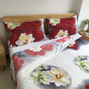 Ensemble de draps de lit 3 pièces 100% coton 100% motif de feuilles pliées jetables avec taie d'oreiller pour lits King Queen Double Single Size - Product Image 5