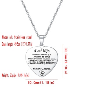 Collar de acero inoxidable con colgante de corazón de amor para mujer, colgante de amor, corazón, amor, familia, regalo familiar, gran oferta - Product Image 4