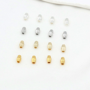 Cuentas espaciadoras de cobre con corte baguette cónico, chapadas en oro de 18K y plata, para la fabricación de pulseras, accesorios de joyería y componentes de manualidades DIY. - Product Image 3