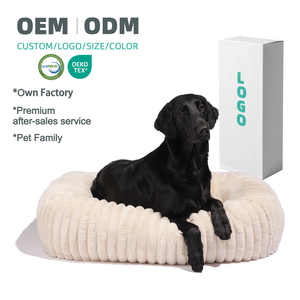Canapé-lit <span class=keywords><strong>orthopédique</strong></span> de luxe personnalisé en mousse à mémoire de forme et velours côtelé pour chiens et chats, coussins antidérapants pour animaux de compagnie, housse amovible lavable - Product Image 1