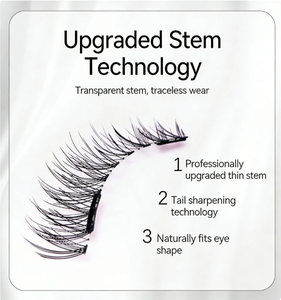 <span class=keywords><strong>Cils</strong></span> magnétiques synthétiques semi-faits à la main avec logo personnalisé, 2 aimants, faux <span class=keywords><strong>cils</strong></span> à haute magnetisme, 2 paires - Product Image 2
