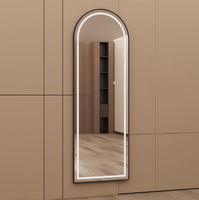 Miroir LED arqué pleine longueur sur pied avec éclairage pour chambre, salon, entrée, dressing - Vente en gros