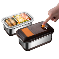 Boîte à lunch bento en acier inoxydable 304 HUFA, en plastique PP, anti-fuite, récipient de stockage alimentaire, boîte de conservation, 1,6 L, micro-ondable, 2 compartiments