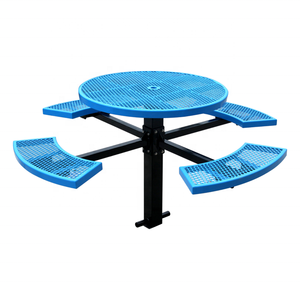 आउटडोर वाणिज्यिक आधुनिक दौर धातु उच्च पेस्टल पिकनिक टेबल प्लेग्राउंड पैटियो सर्कल स्टील डाइनिंग टेबल - Product Image 2