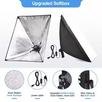 Kit d'éclairage de studio vidéo LED pour photographie et diffusion en direct : Softbox 50x70cm, support 2m, ampoule LED 85W