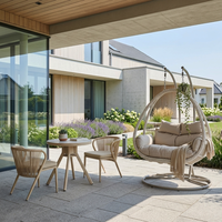 Ensemble de fauteuils suspendus doubles modernes Meiqi, chaise suspendue en aluminium pour 2 personnes, pour balcon, jardin, parc, avec coussin