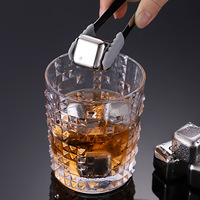 Ensemble de glaçons réutilisables en acier inoxydable 304, écologiques, argentés, personnalisables avec impression pour les glaçons - Accessoires pour boissons