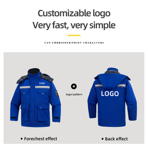 Mùa Đông Ngoài Trời Có Thể Tháo Rời Công Nhân Áo Khoác Với Dải Phản Quang Chống Tĩnh Chống Axit Và Kiềm Làm Hộ Lao động Áo Khoác Với Đội Mũ Trùm Đầu - Product Image 2