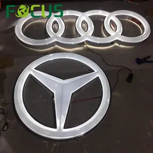 Advertising Sign Factory Outdoor Shop Front Stainless Steel Seiko Car 3D Logo Led Backlit Letters Advertising Signs