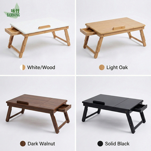 <span class=keywords><strong>Bureau</strong></span> d'ordinateur portable pliable en bambou, réglable, portable, plateau de lit, table d'appoint en bois, écologique pour lit, canapé, appartement, maison - Product Image 2