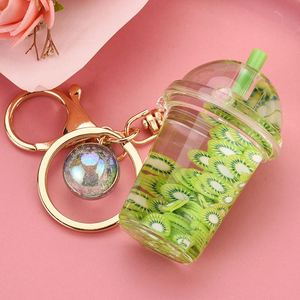 Creative Fruit Liquid Keychain Cute Flowing Quicksand Keyholder Female Bag Pendant <b>Keyring</b> Gifts - Product Image 6