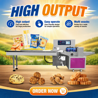 Machine d'emballage automatique pour pain, biscuits, papier de soie, cuillères en plastique, baguettes jetables, macarons, cupcakes, sandwichs et emballages coussin