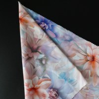 Tissu floral imprimé numérique 5D léger, respirant, anti-boulochage, en microfibre 100 % polyester, teint et tissé, vente en gros