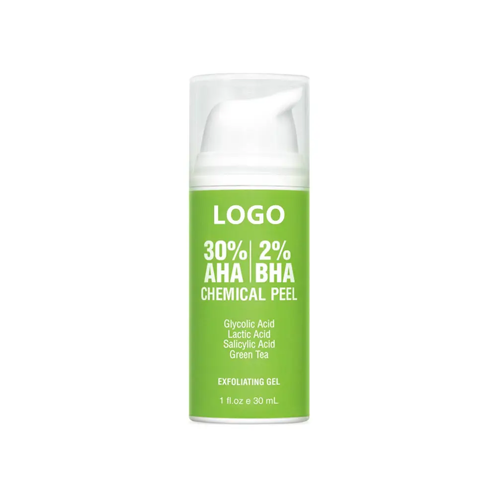 Gel Exfoliant 30% AHA 2% BHA pour cicatrices d'acné, taches foncées, rides et ridules