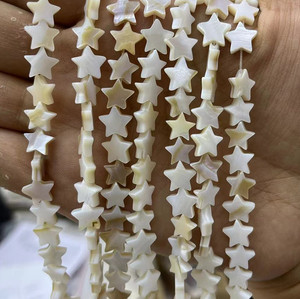 Perle a Forma di Cuore e Stella in Madreperla Gialla, Perle a Cuore in Madreperla 8mm, Filo di Perle a Cuore in Conchiglia 15,5 Pollici, Componenti per Gioielli - Product Image 5