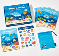 Livre d'activités magiques à thème animaux marins pour enfants, livre silencieux éducatif précoce avec autocollants en gelée pour le développement cognitif