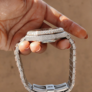 <span class=keywords><strong>Reloj</strong></span> de Diamantes Moissanite de Dos Tonos, Blanco y Oro Rosa, Movimiento Automático, Estilo Hip Hop, 25 Quilates, VVS1, Color D - Product Image 5