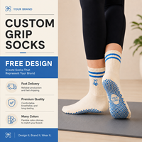 Chaussettes de Pilates mi-mollet personnalisées pour femmes, antidérapantes avec picots en silicone, idéales pour le yoga, le Pilates et le ballet