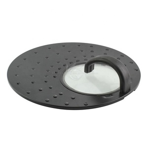 Couvercle de <span class=keywords><strong>Protection</strong></span> contre les éclaboussures d'huile, 9mm, couverture de cuisine, en aluminium noir, avec fenêtre en verre - Product Image 1