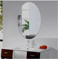 Miroir mural autocollant en gros d'usine, autocollant miroir 3D ovale en acrylique pour décoration murale DIY, miroir mural adhésif