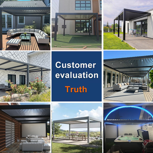 Pergola de jardin en alliage d'aluminium <span class=keywords><strong>5x4</strong></span> pour <span class=keywords><strong>piscine</strong></span> avec éclairage LED et contrôle intelligent - Product Image 4