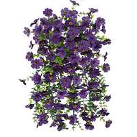 Rangkaian Bunga Daisy Violet Buatan 75cm, Simulasi Tanaman Plastik, Hiasan Gantung untuk Dekorasi Rumah dan Pernikahan