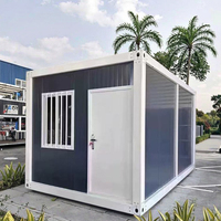 Maison conteneur moderne de 20 pieds en acier, portable, mobile, blanche, contemporaine, multifonctionnelle, avec salle de bain, chambre et salon