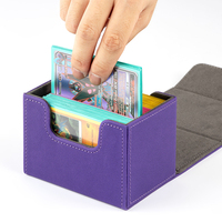 Boîte de rangement pour cartes TCG, boîte de deck Commander en cuir PU pour cartes à collectionner, capacité de plus de 100 cartes TCG YUGION avec protège-cartes.