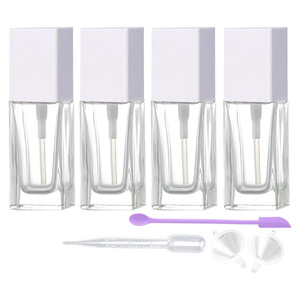 Hot Selling <b>30ml</b> 50ml Square Clear Liquid Foundation <b>Bottle</b> With Pump Frosted Skincare Glass Foundation <b>Bottle</b> for Face Cream - Product Image 1