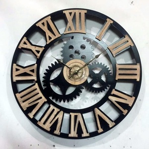 <span class=keywords><strong>Orologio</strong></span> <span class=keywords><strong>da</strong></span> <span class=keywords><strong>Parete</strong></span> Industriale Steampunk <span class=keywords><strong>con</strong></span> Ingranaggi Metallici <span class=keywords><strong>da</strong></span> 60 cm (24 Pollici) <span class=keywords><strong>con</strong></span> Numeri Romani <span class=keywords><strong>in</strong></span> <span class=keywords><strong>Legno</strong></span> Naturale <span class=keywords><strong>in</strong></span> Rilievo - Product Image 2