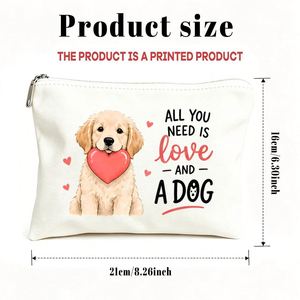 Cadeau sur le thème du Golden Retriever pour maman, filles, voyages, anniversaires, trousse de toilette et de maquillage avec fermeture éclair - Product Image 3