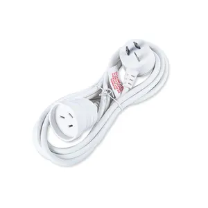 3 Meter Length White 2400W SAA Approved Heavy Duty Piggy Back Extension Lead Perfect for Home Office Garage Workshop Lawn Mower