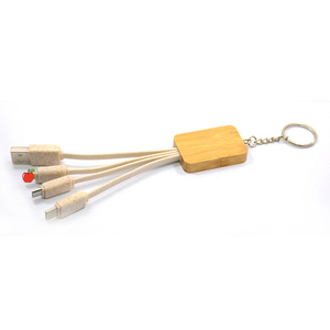 Biodegradable Wheatstraw Eco Friendly 3 en 1 Cable de cargador universal - Product Image 2