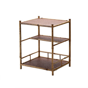 Estante de bambú Spring Deer para té, armario de almacenamiento de varias capas, estante de exhibición estilo Zen para juego de té y almacenamiento de vino - Product Image 5