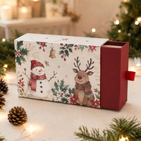 Boîtes cadeaux de Noël personnalisées imprimées, emballage en carton pliable avec logo pour produits de fêtes, vente en gros