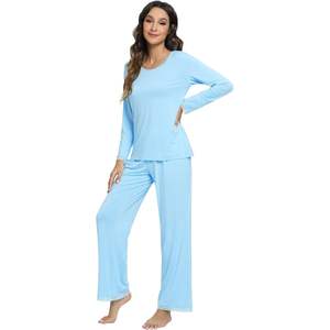 Ensemble de pyjama en viscose de bambou pour femmes, manches longues, pantalon de nuit, vêtements de détente, tailles S à XXL, doux et confortable - Product Image 4