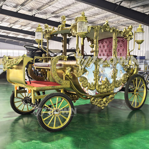 ZOWN Retro Oil Painting Decor Golden Sculpture Royal Electric Carriage Luxury Wedding Sightseeing <b>Coach</b> Customizable Size Solid - Product Image 3