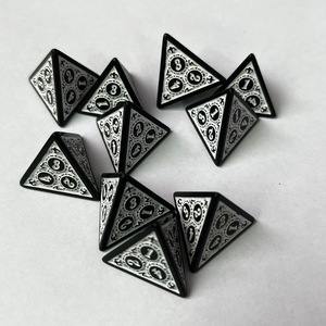 Jeu de dés en acrylique à motif complexe D4 <span class=keywords><strong>brevet</strong></span>é Dés de jeu de table de style creux de luxe - Product Image 2