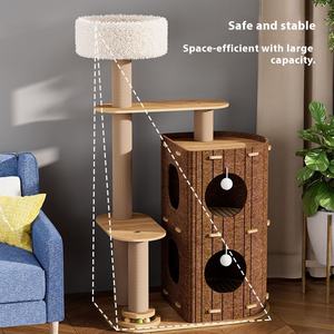 Sıcak satış çok katmanlı kedi ağacı ağacı ile delik <span class=keywords><strong>Pet</strong></span> yatak yıl yuvarlak All in One aşınmaya dayanıklı kedi ağacı keçe yatak <span class=keywords><strong>Pet</strong></span> kedi Scratcher - Product Image 4