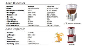 Distributeur de jus d'orange et de boissons aux fruits Astar, thermique, chaud et froid, installation sur comptoir - Product Image 6