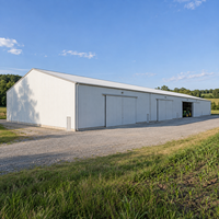 Entrepôt à structure métallique à travée libre à installation rapide, durable, pour atelier, stockage d'équipements et bâtiment agricole